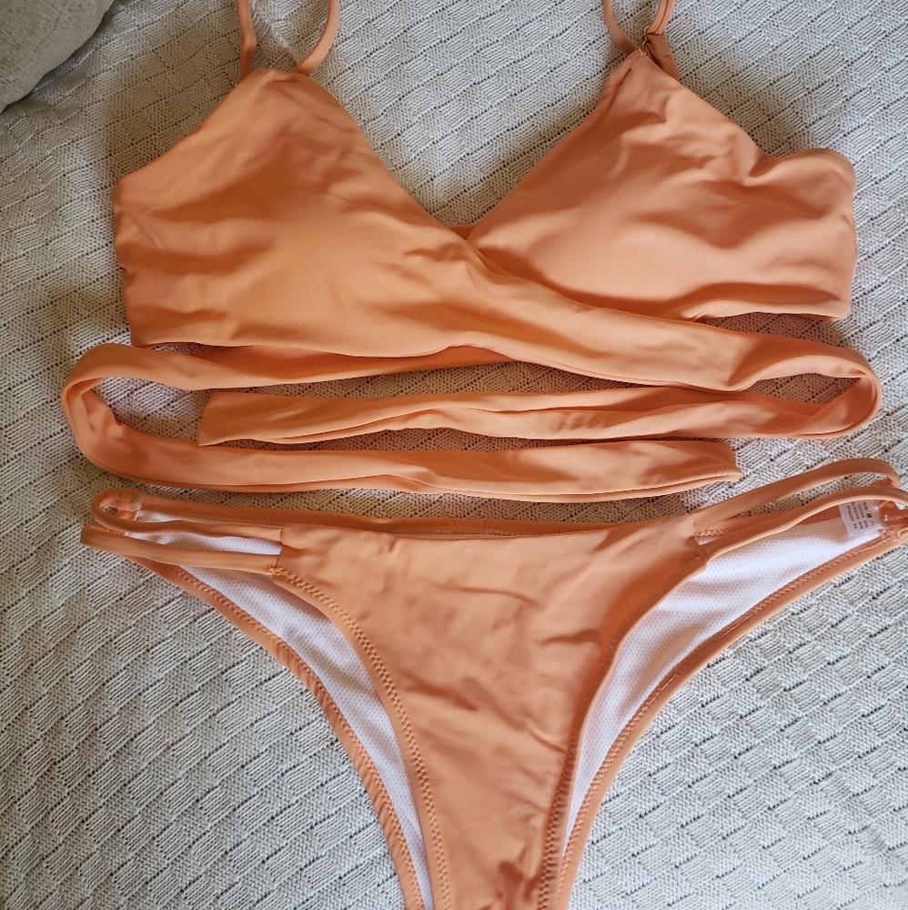 Orange Wrap Bikini🚩